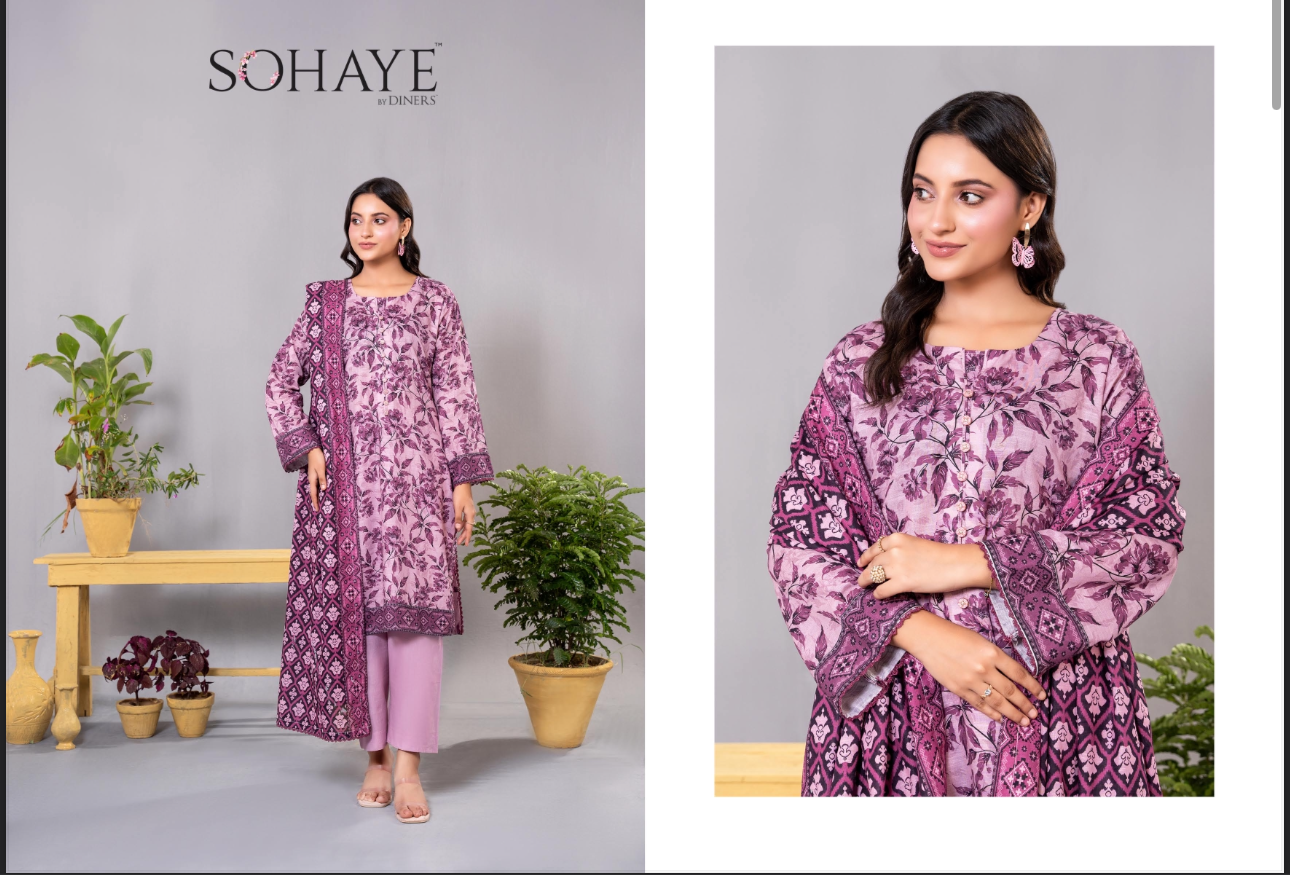 SoHaye Khadar by Diners Printed 3PCS