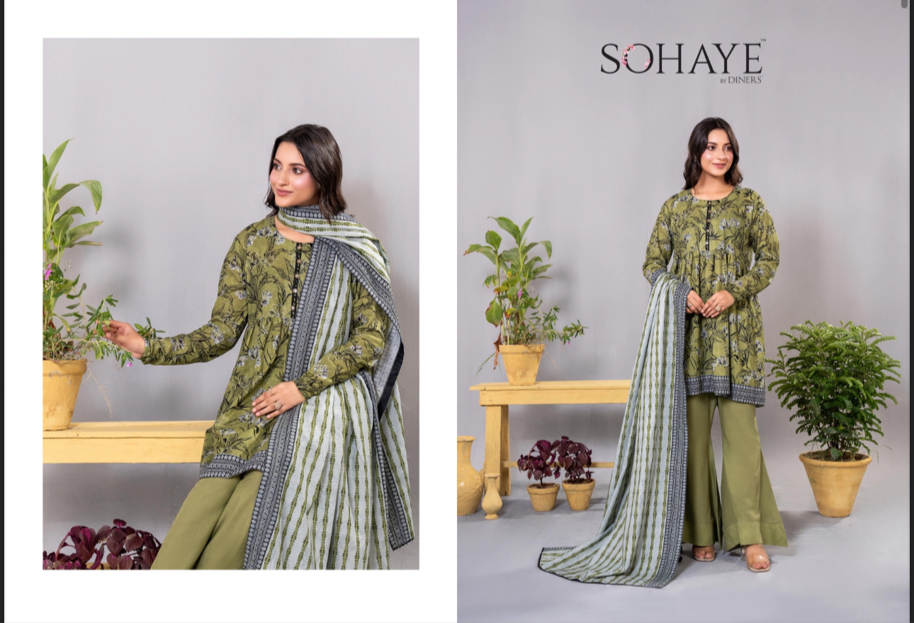 SoHaye khadar by Diners printed 3PCS