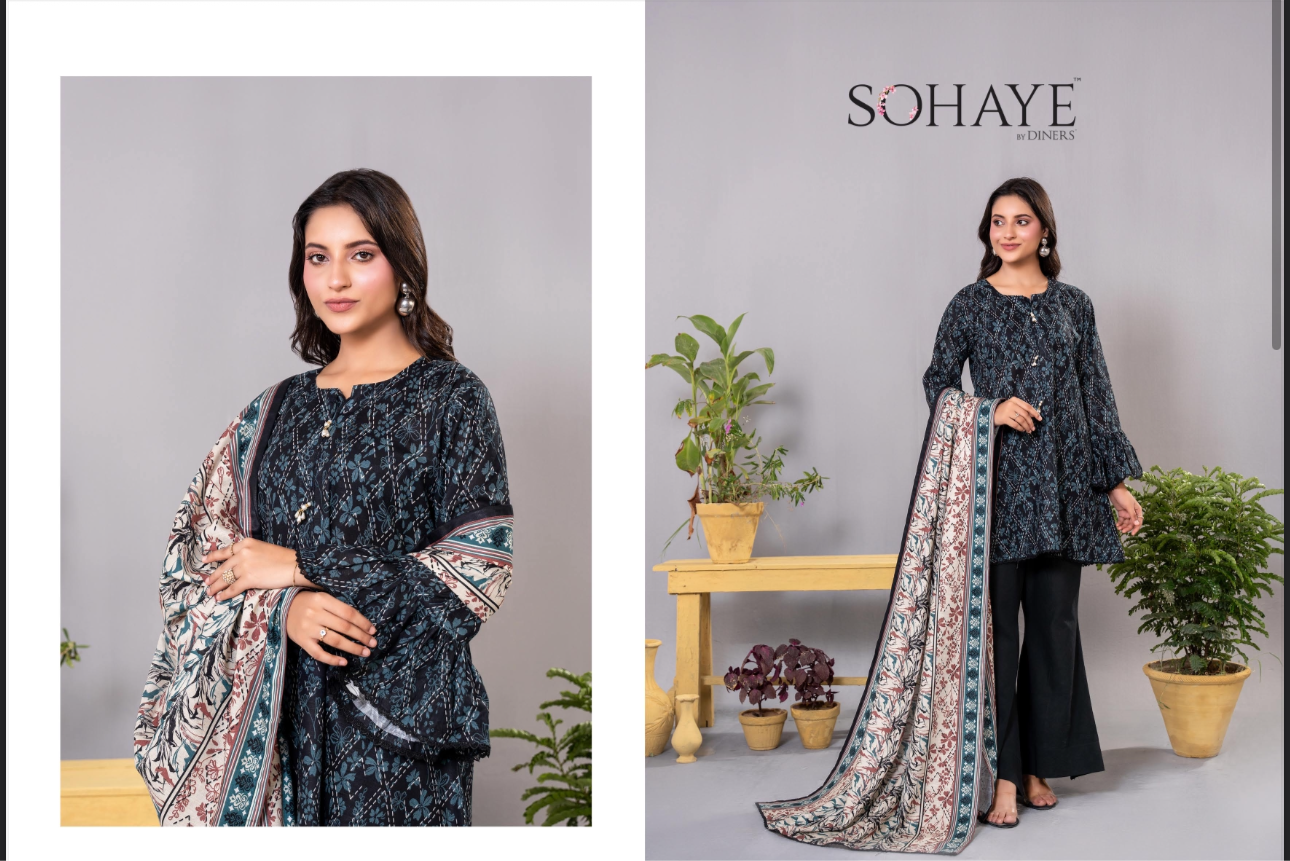 SoHaye Khadar by Diners printed 3pcs